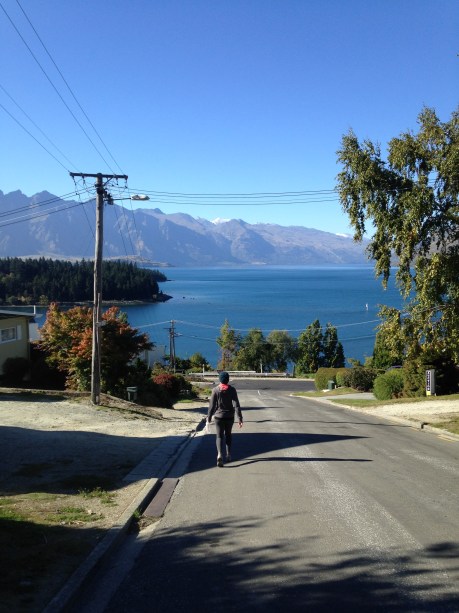 Heading back into town after hiking up to Skyline in Queenstown.