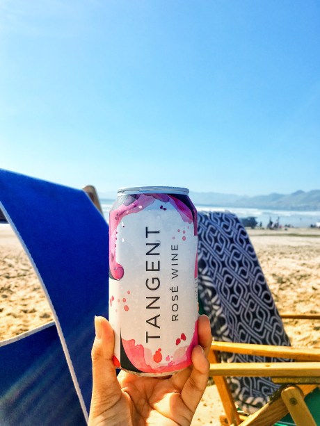 Canned wine on the beach in Grover Beach